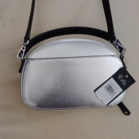 BNWT Karl Largerfeld silver & black crossbody bag with face logo - Picture 7 of 13